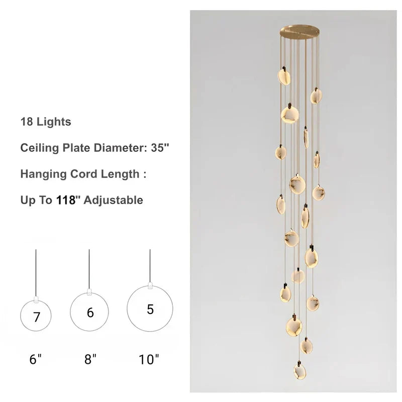 Moonshade Natural Marble Pendant Light Fixture - view 15