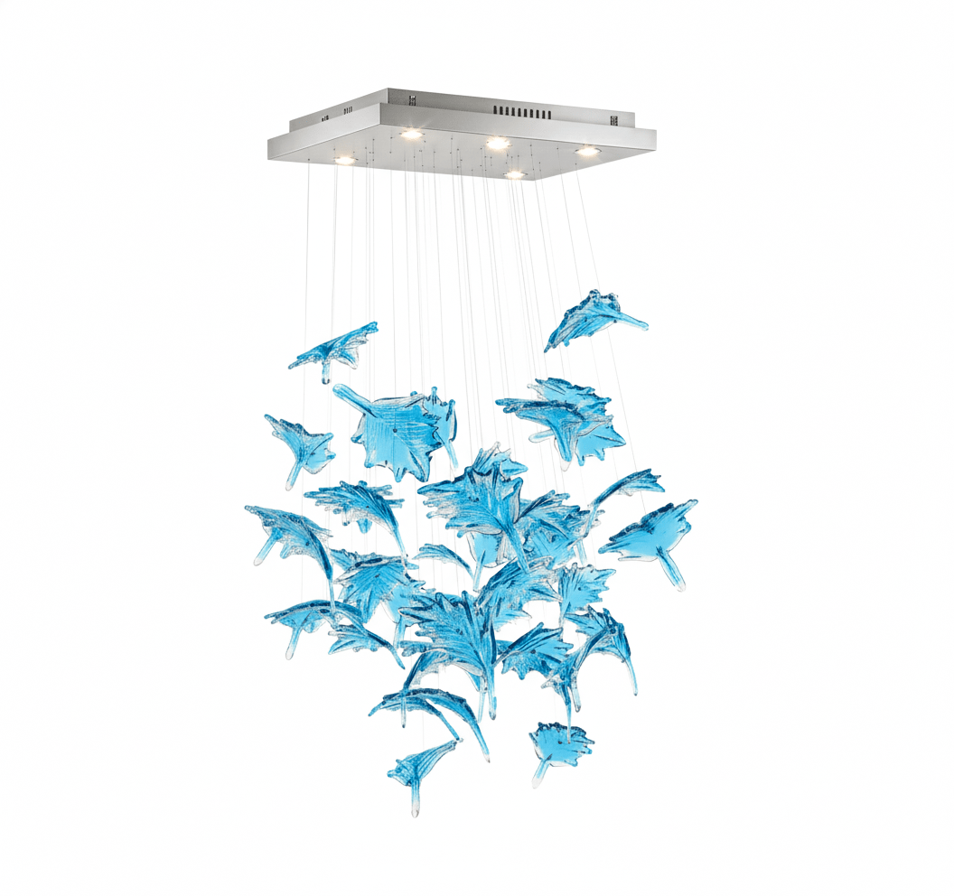 Multicolor Crystal Spiral Maple Leaf Chandelier - view 64