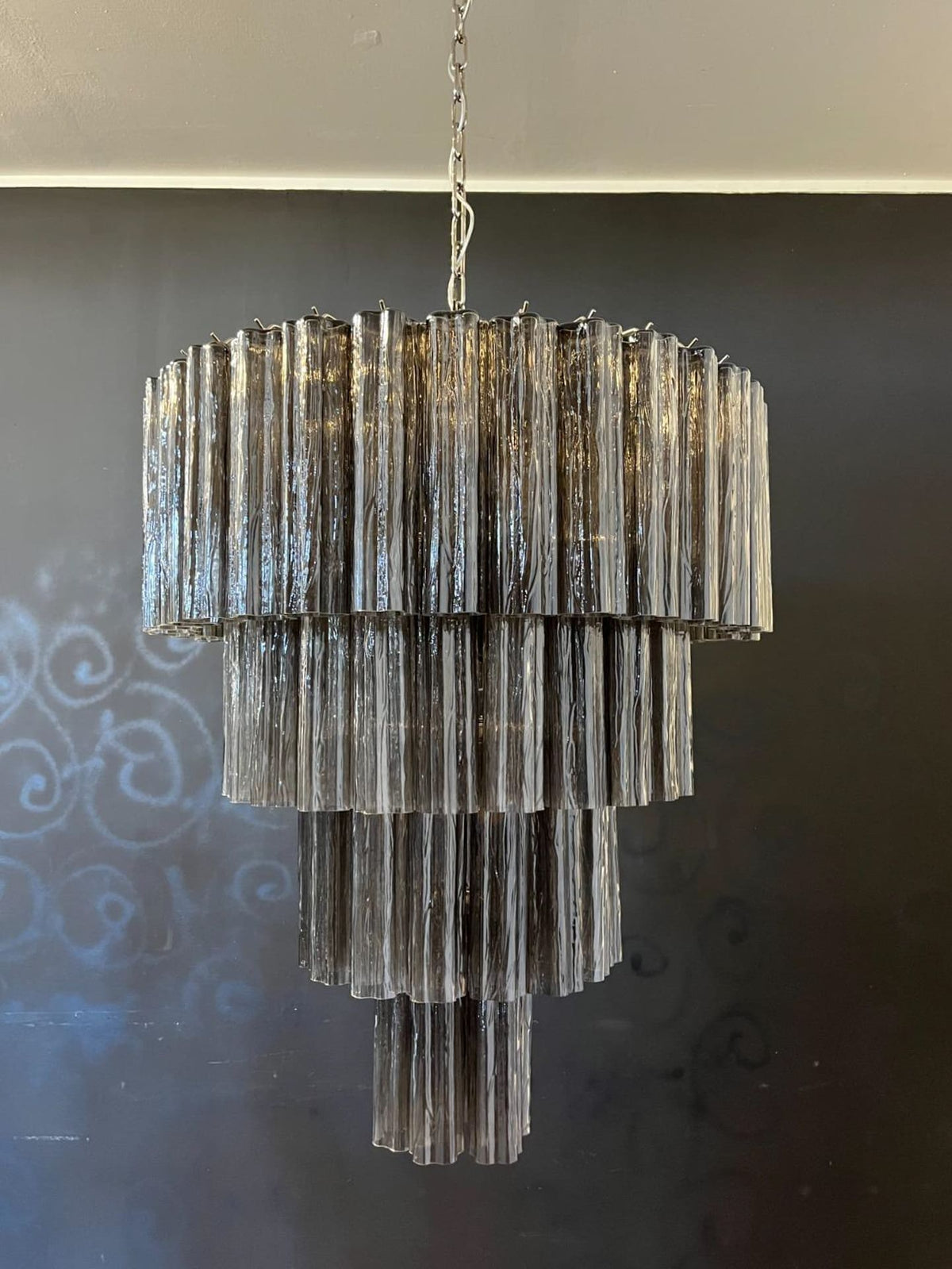 Murano-Style Chandelier – 78 tubes – Smoked