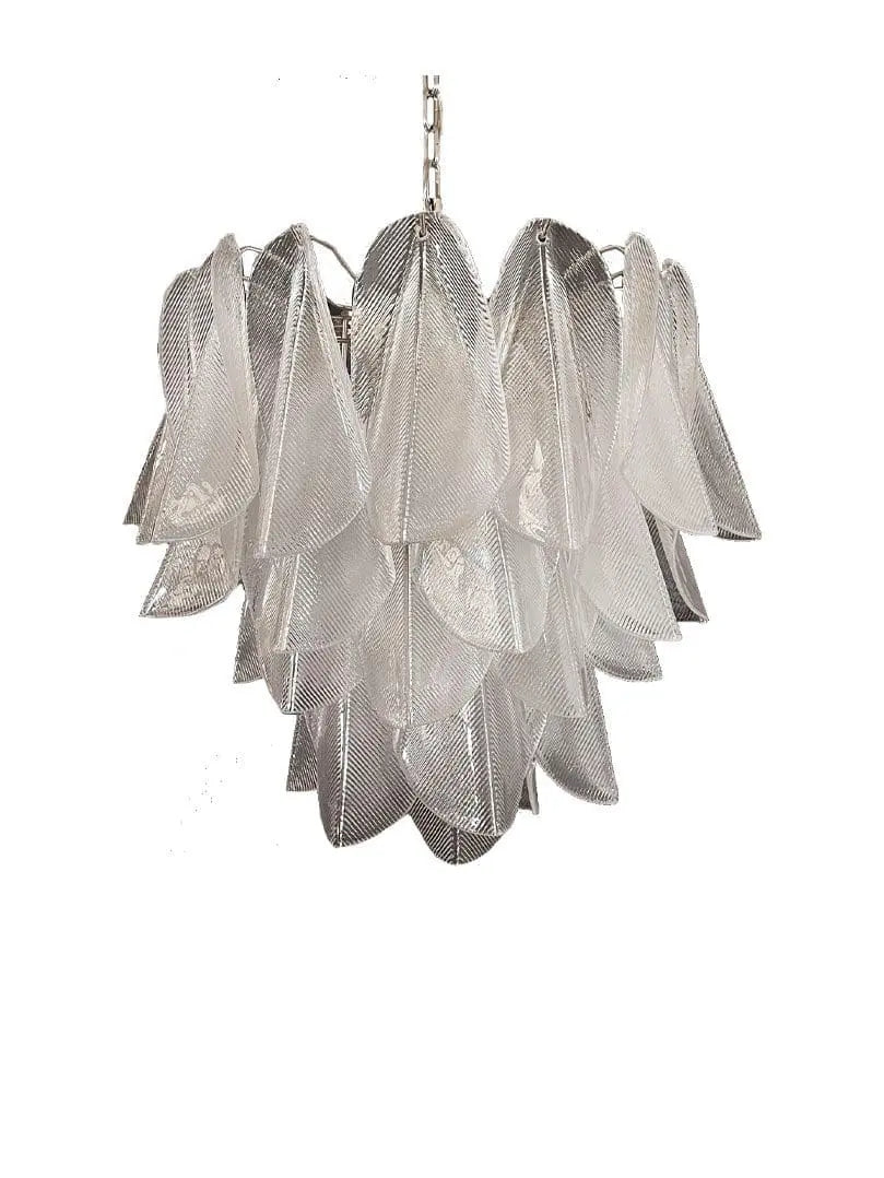 Murano-Style Chandelier – Rondini – 41 glass leaves – Transparent