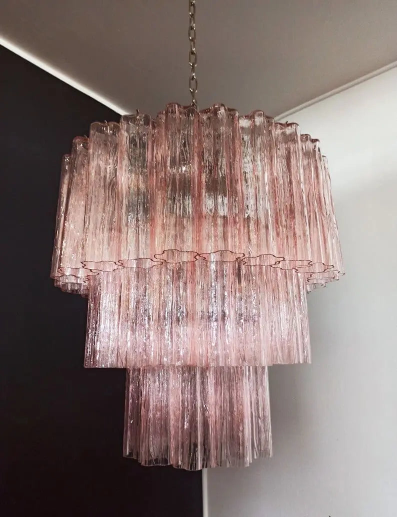 Murano-Style Chandelier – 52 tubes – Pink