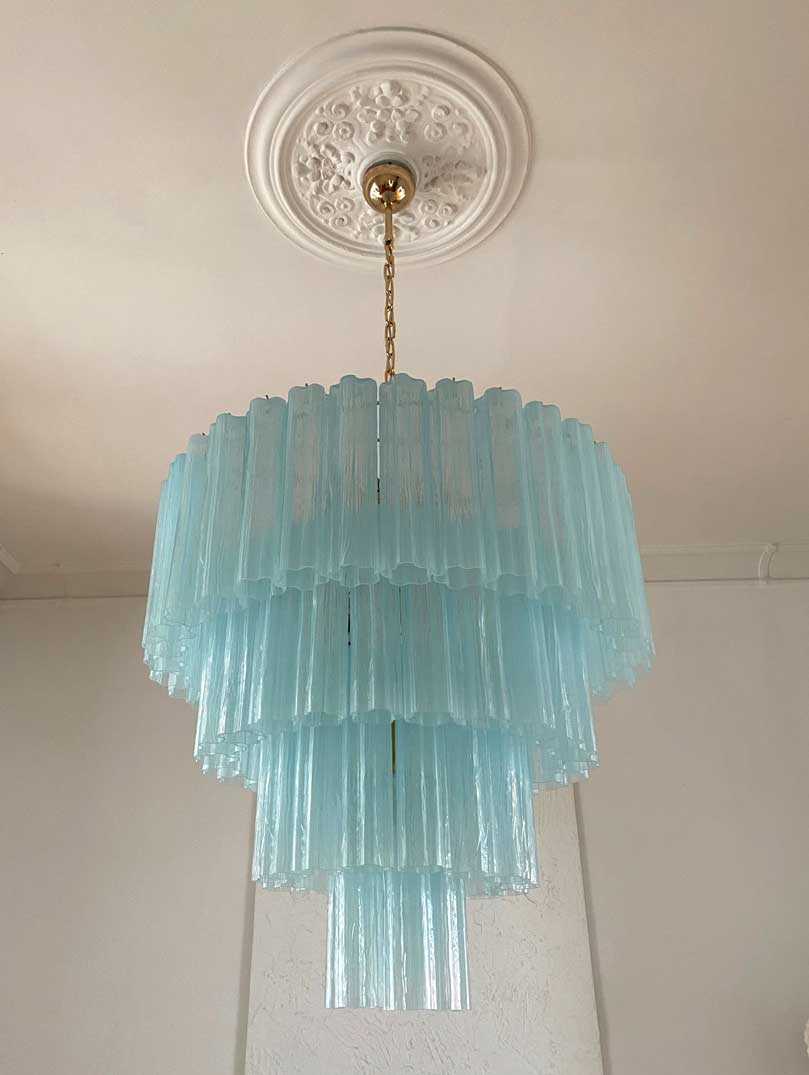 Murano-Style Chandelier – 78 tubes – Opal