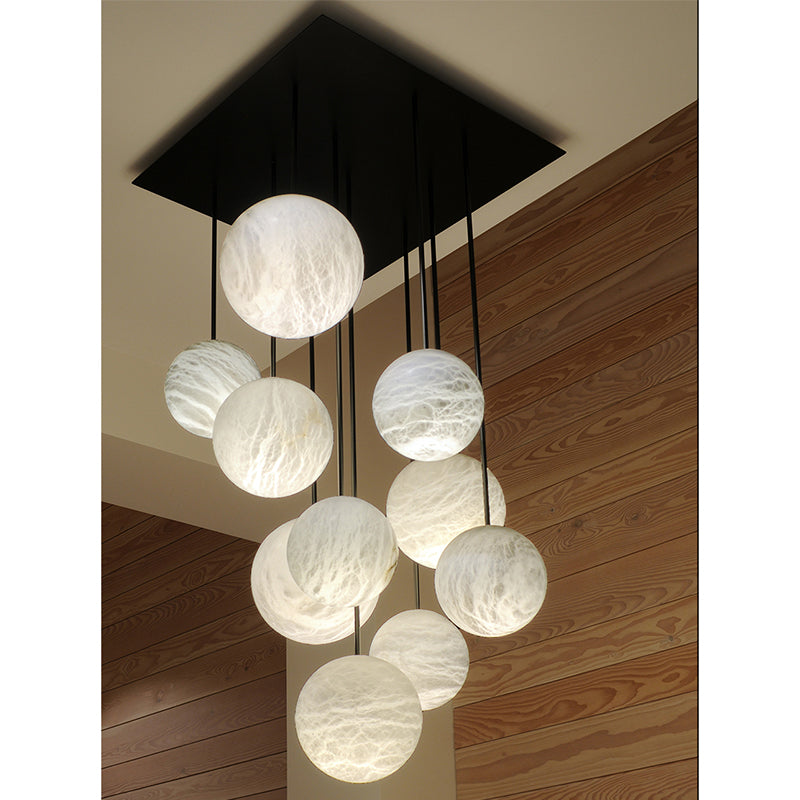 Alabaster Sphere Group Pendant Chandelier,Multi Pendant Light - view 10