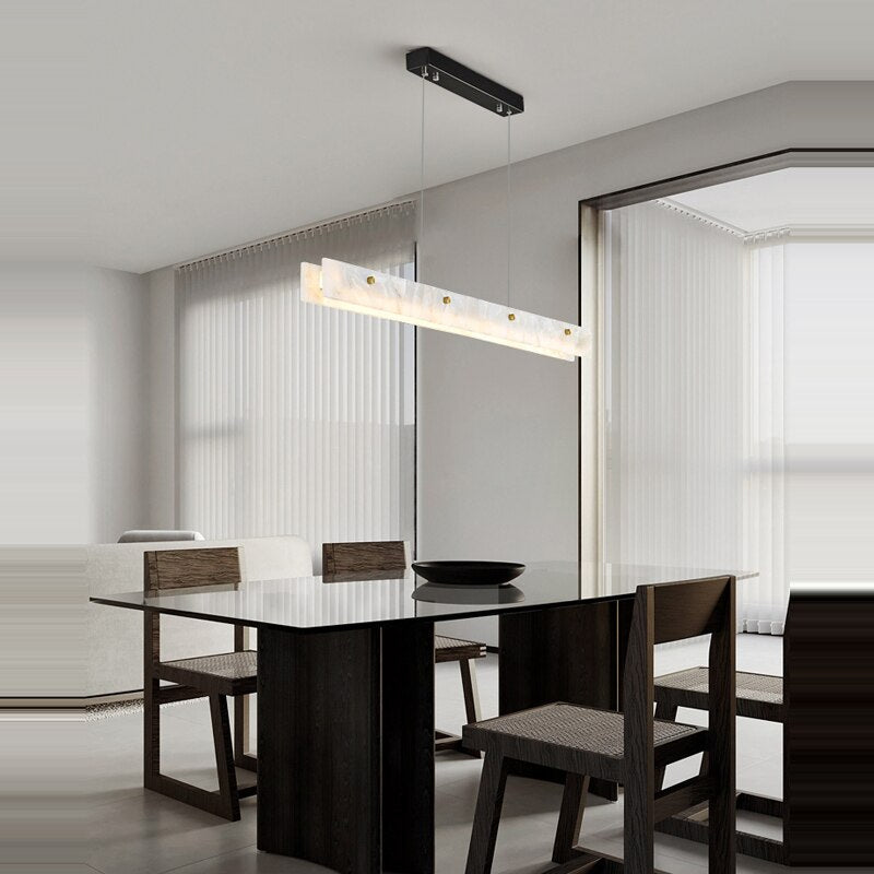 Natural Alabaster Kitchen Island Dinning Room Chandelier 60" - view 2