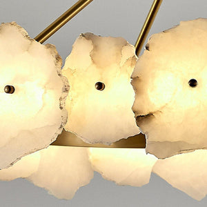 Natural Flake Alabaster Modern Round Chandelier