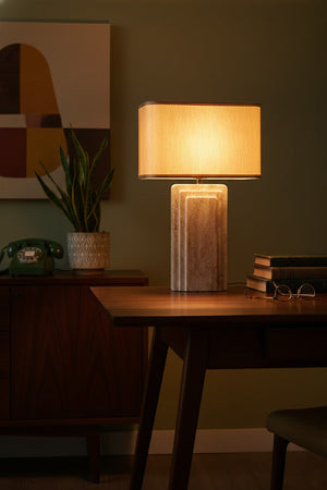 Natural Travertine Table Lamp - view 4 | SamuLighting