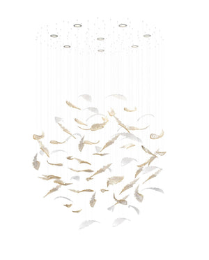 Galaxy Nectar Leaves Meteor Shower Crystal Spiral Chandelier - view 9