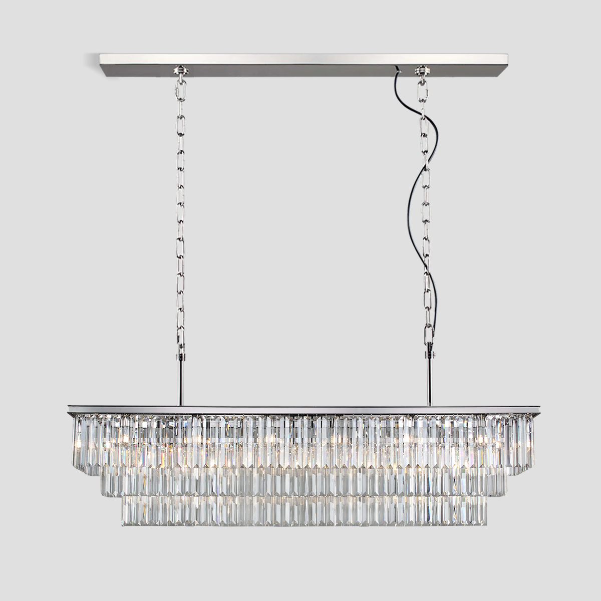 Rhea Crystal Rectangular Chandelier 40" 49" 61" 71" - view 21
