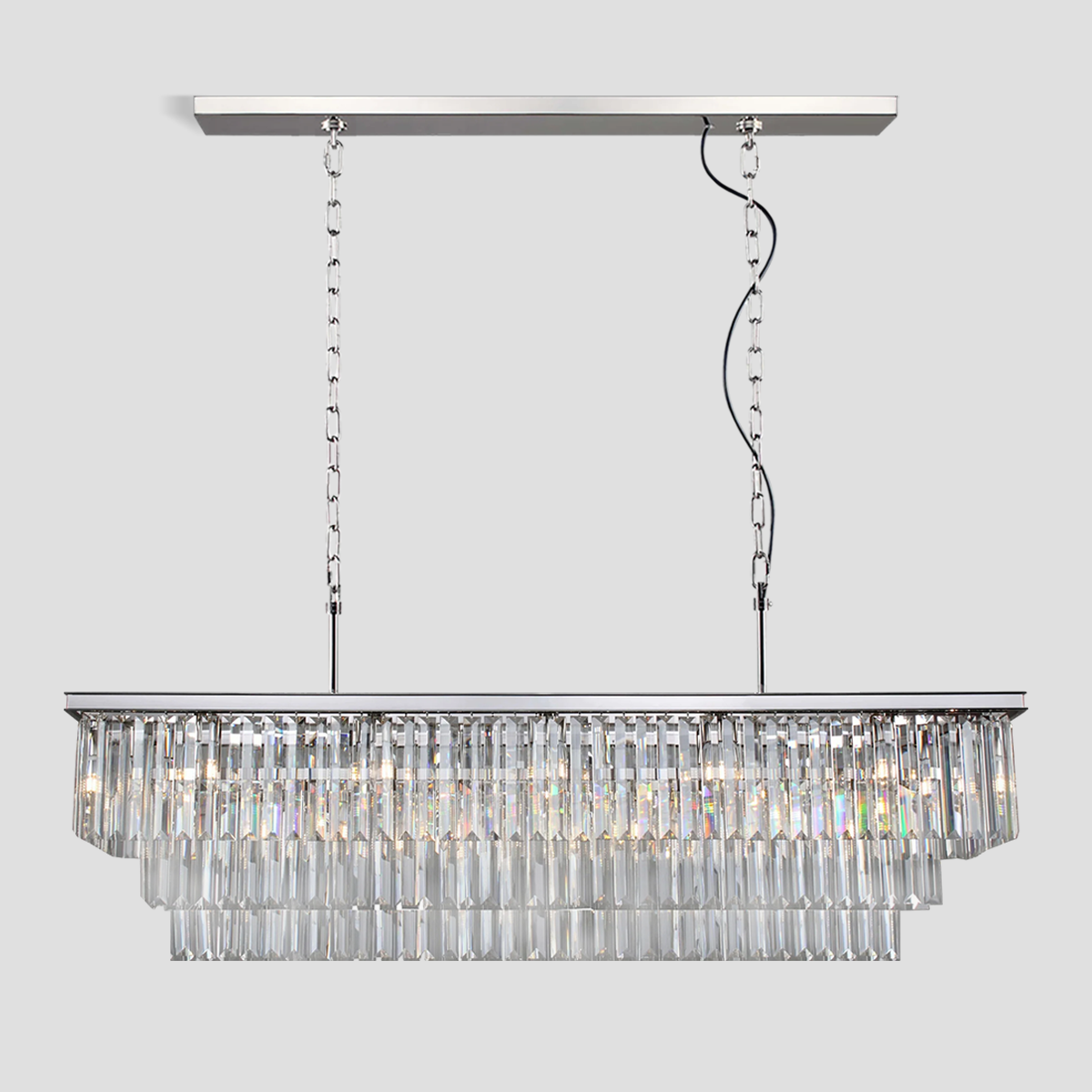Falria 3-Tier Crystal Rectangular Chandelier, three-tier - view 12