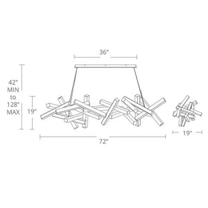 Modern Round/Linear Geometric Aluminum LED Chandelier for Dining Room/Bedroom - view 31