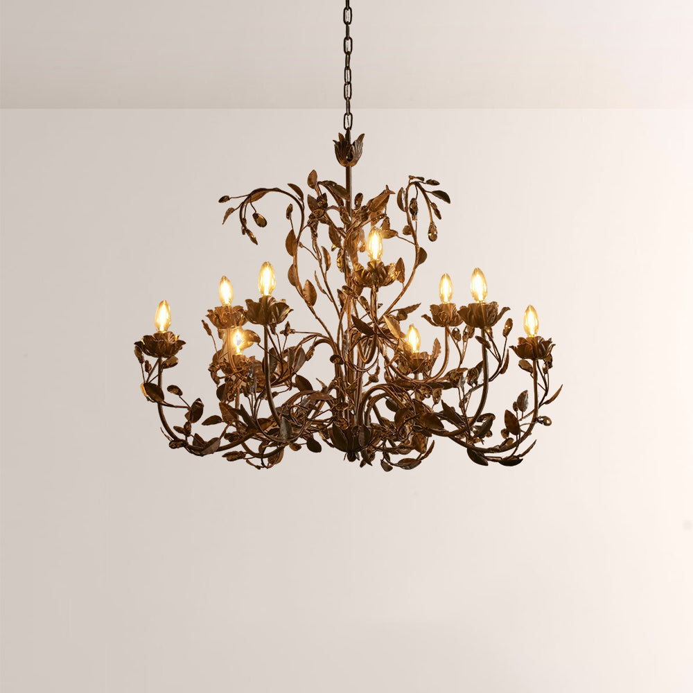 Nora Gilded Floral Crystal Round Chandelier - view 3