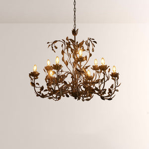 Nora Gilded Floral Crystal Round Chandelier - view 3