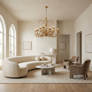 Nora Gilded Floral Crystal Round Chandelier - view 12