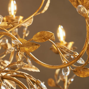Nora Gilded Floral Crystal Round Chandelier - view 5
