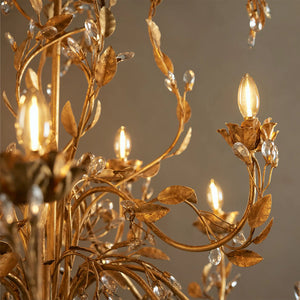 Nora Gilded Floral Crystal Round Chandelier - view 6