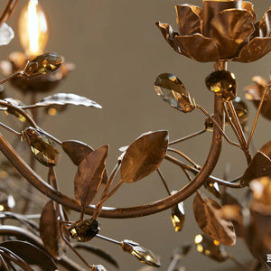 Nora Gilded Floral Crystal Round Chandelier - view 7