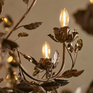Nora Gilded Floral Crystal Round Chandelier - view 8