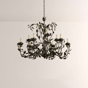Nora Gilded Floral Crystal Round Chandelier - view 4