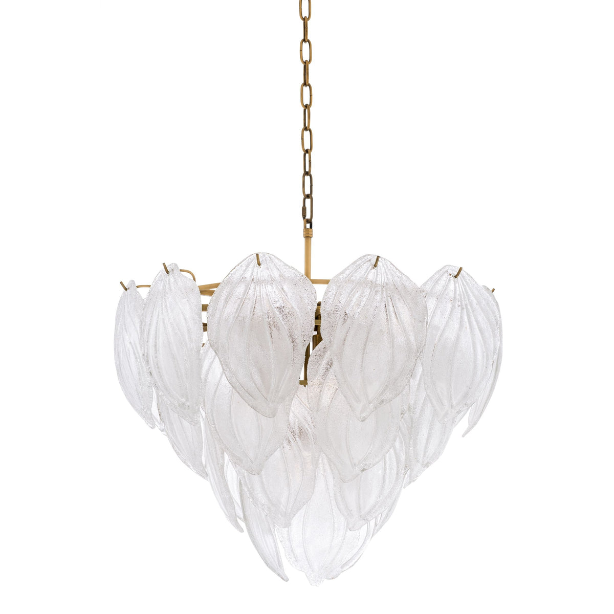 Novida Modern Glass Chandelier - Brass - view 2