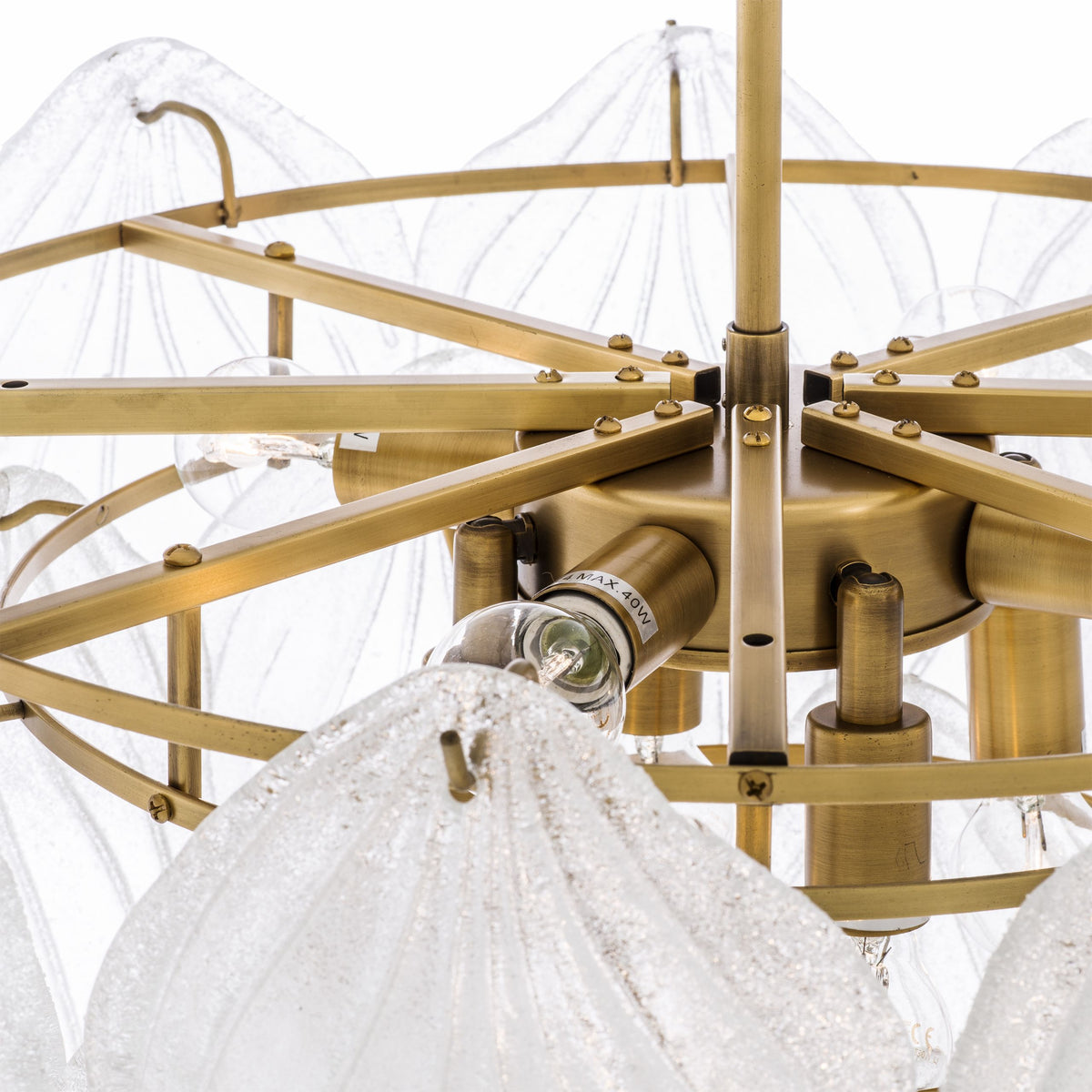 Novida Modern Glass Chandelier - Brass - view 5