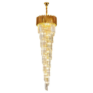 Luxury Gold Spiral Crystal Chandelier for Staircase/Foyer/Entryway - view 8