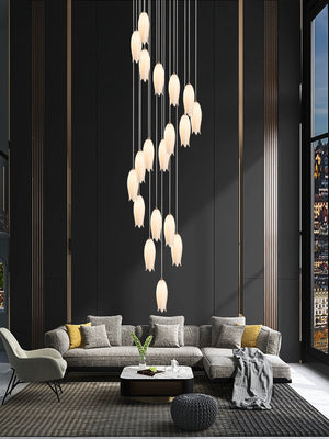 Elegant Flower Chandelier For Foyer/ Staircase - view 4