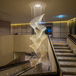European Style Spiral Glass Chandelier for Staircase/Foyer/Hotel/Villa - view 2
