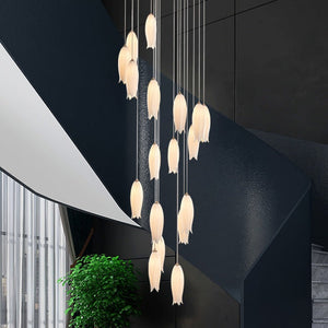 Elegant Flower Chandelier For Foyer/ Staircase - view 2
