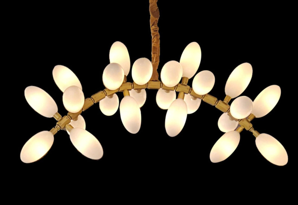 Nordic Art Long Magnolia alba Glass Ceiling Chandelier  for Staircase/Hallway/Entryway Light Fixture - view 11