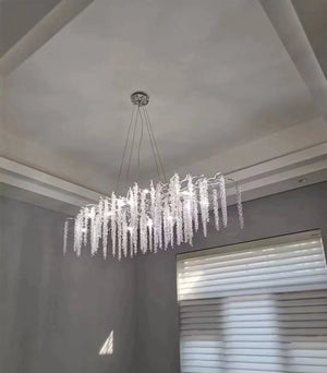 Elegant Crystal Icicle Chandelier in Branch Style for Dining Table Use - view 23