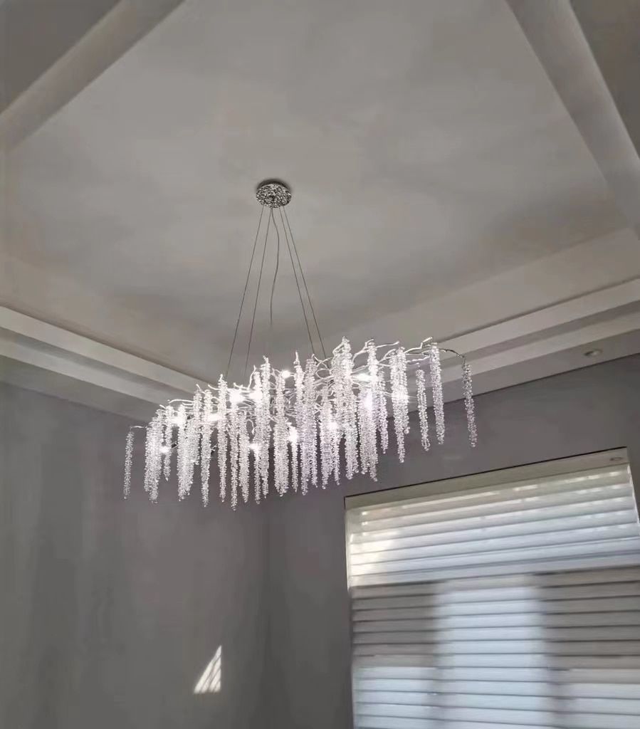 Elegant Crystal Icicle Chandelier in Branch Style for Dining Table Use - view 23
