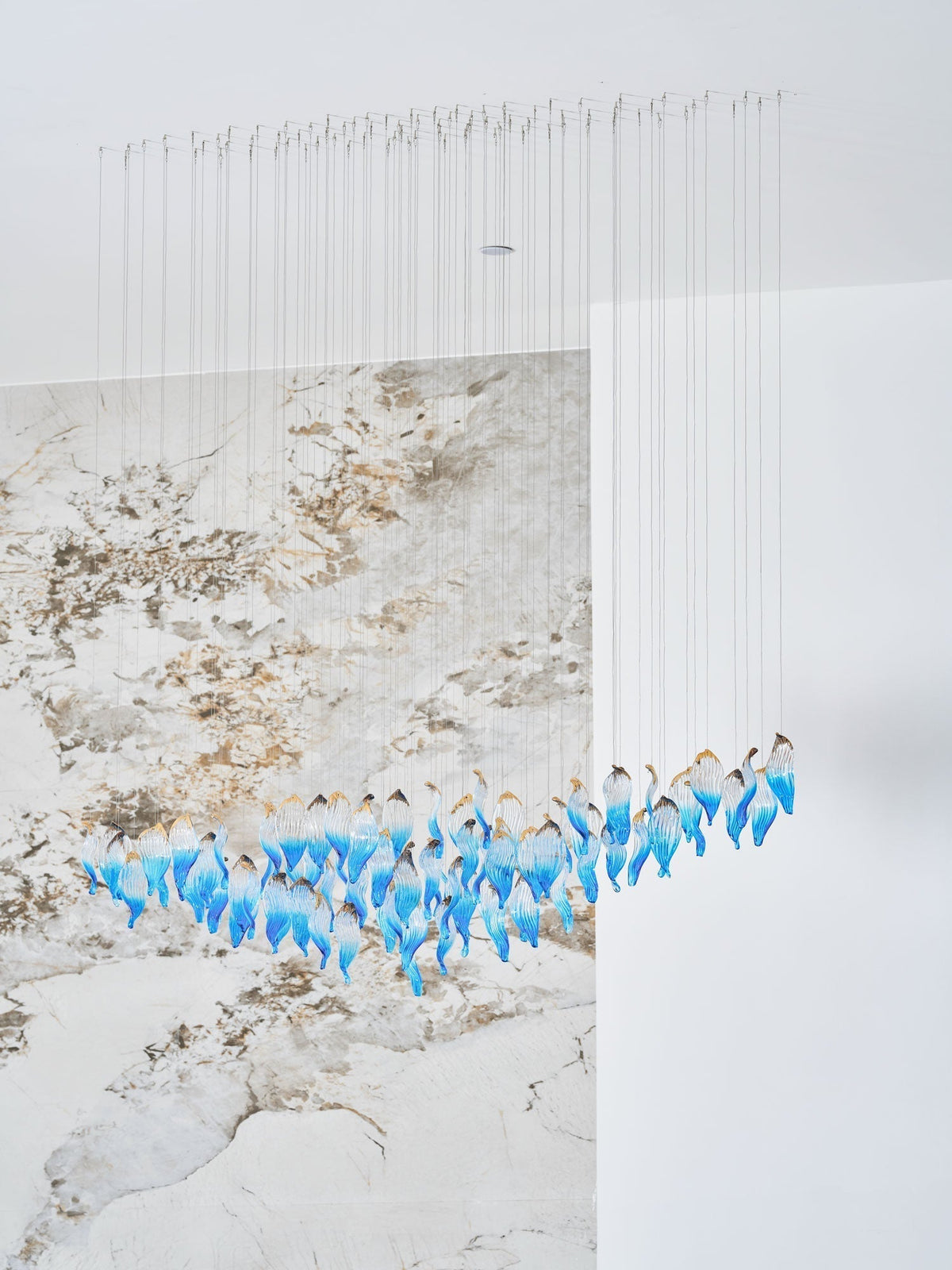 Galaxy Ocean Drift Blown Glass Crystal Spiral Chandelier - view 20