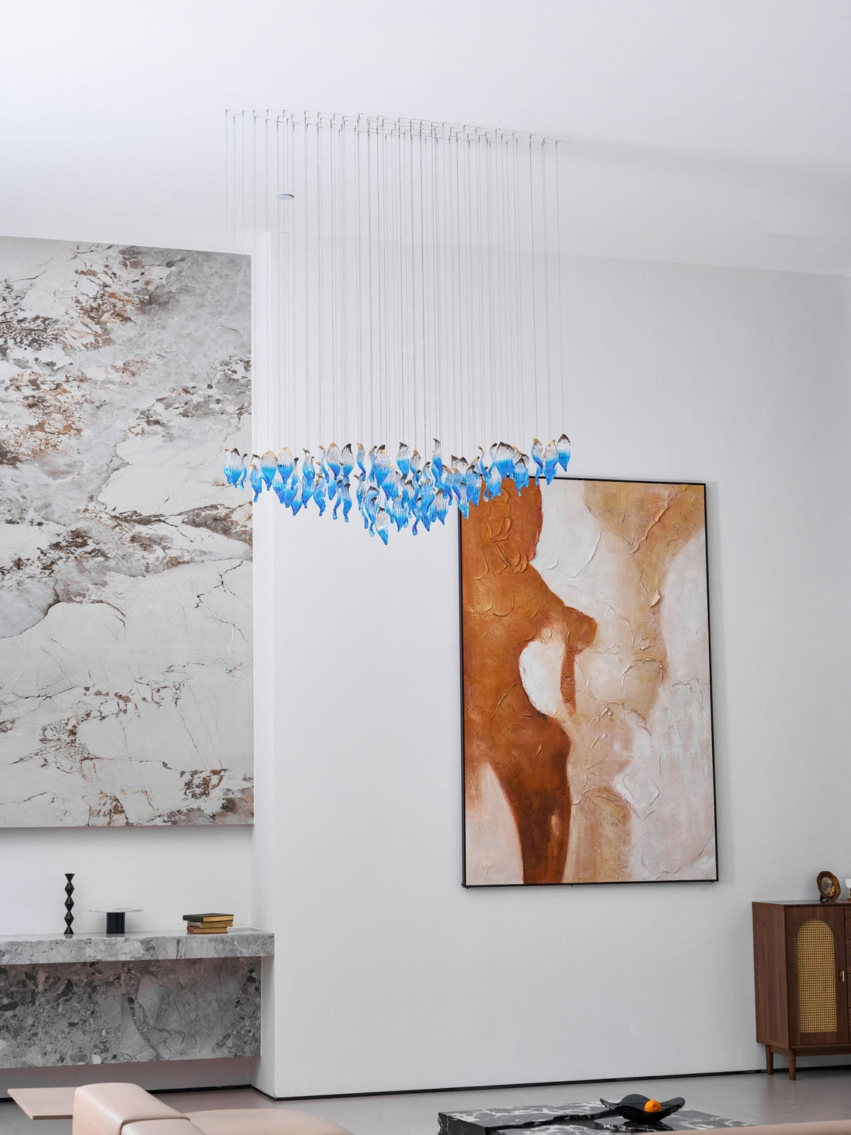 Galaxy Ocean Drift Blown Glass Crystal Spiral Chandelier - view 17