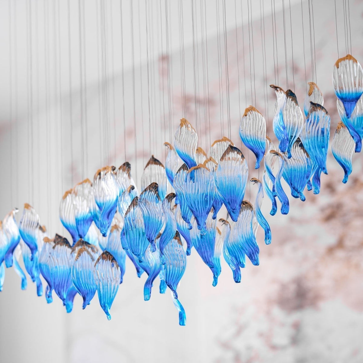 Galaxy Ocean Drift Blown Glass Crystal Spiral Chandelier - view 19