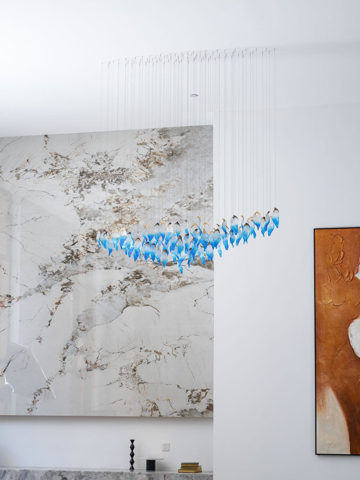 Galaxy Ocean Drift Blown Glass Crystal Spiral Chandelier - view 22