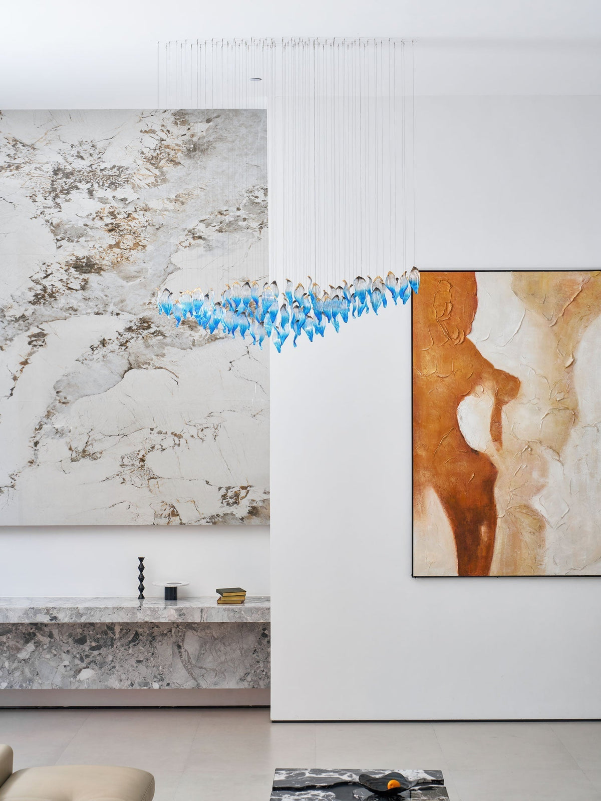 Galaxy Ocean Drift Blown Glass Crystal Spiral Chandelier - view 23