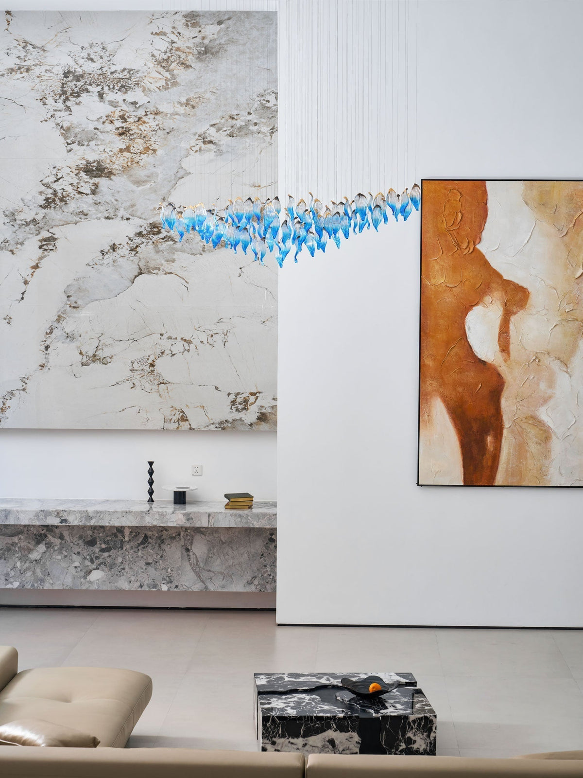 Galaxy Ocean Drift Blown Glass Crystal Spiral Chandelier - view 25