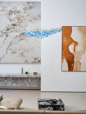 Galaxy Ocean Drift Blown Glass Crystal Spiral Chandelier - view 25