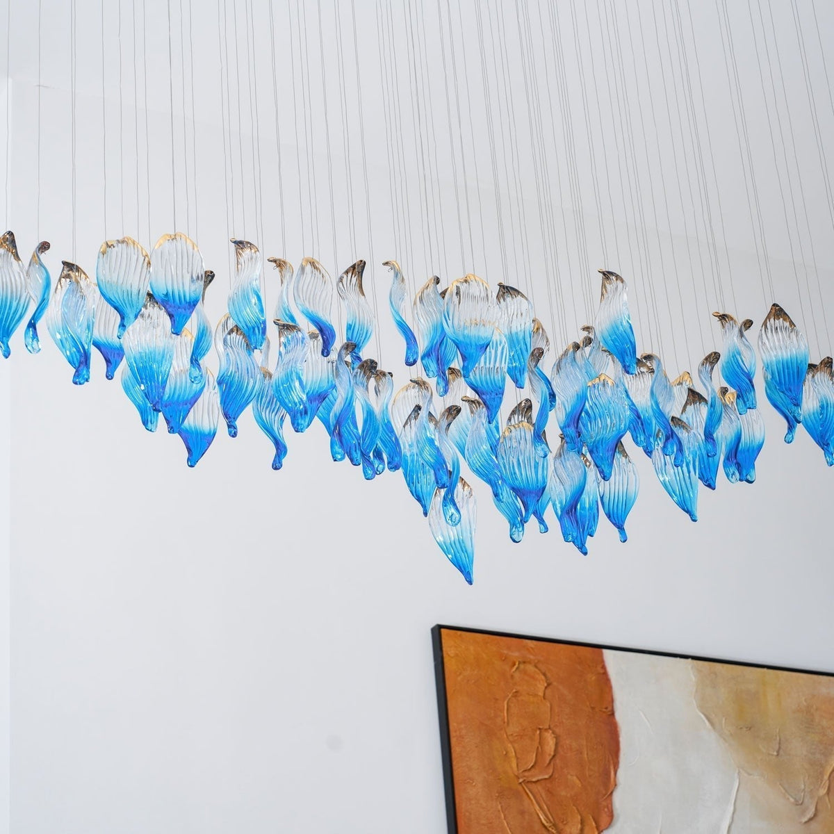 Galaxy Ocean Drift Blown Glass Crystal Spiral Chandelier - view 28
