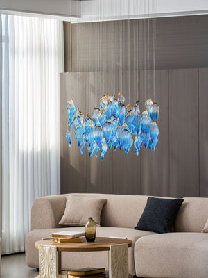Galaxy Ocean Drift Blown Glass Crystal Spiral Chandelier - view 6