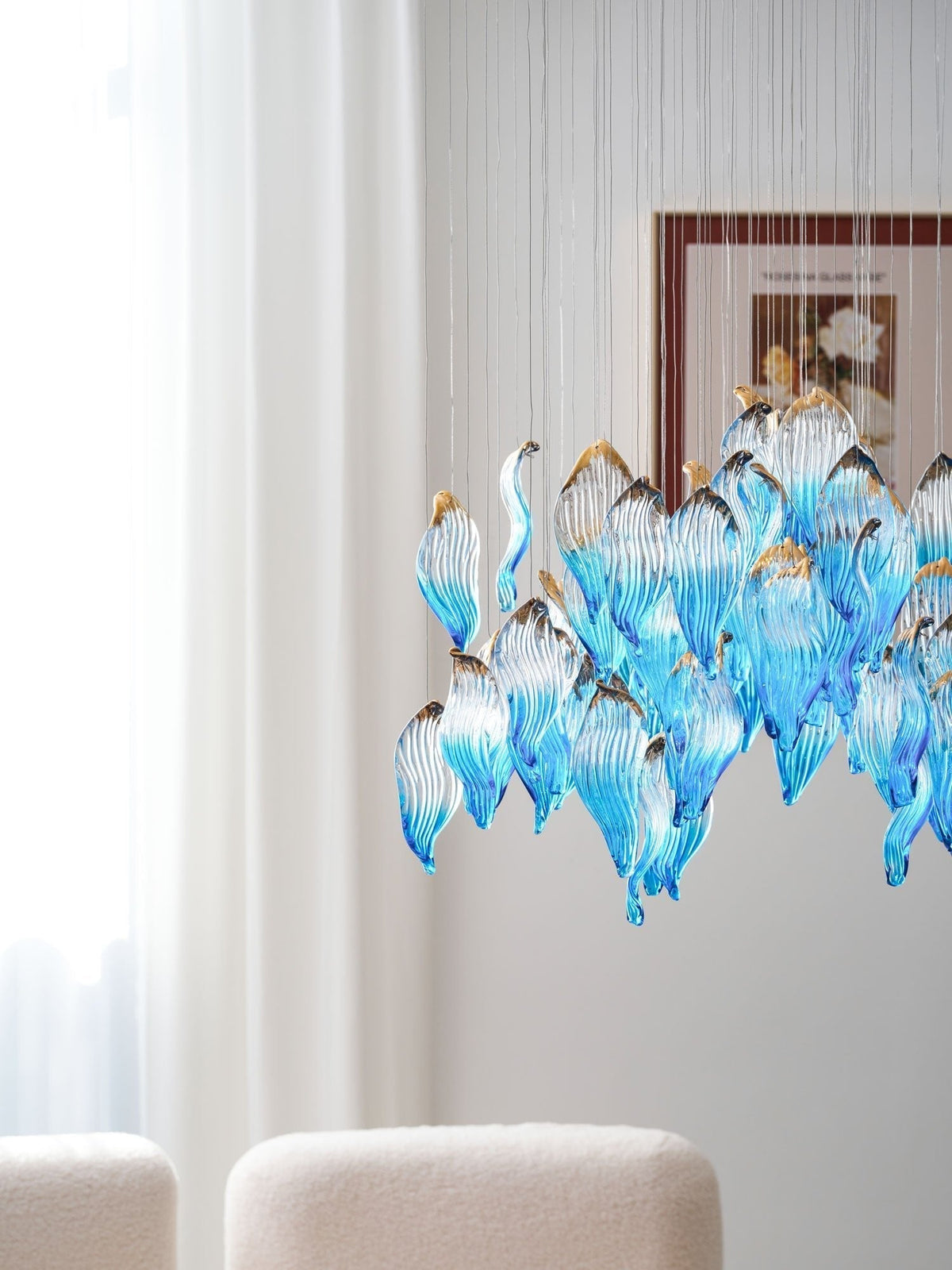 Galaxy Ocean Drift Blown Glass Crystal Spiral Chandelier - view 8