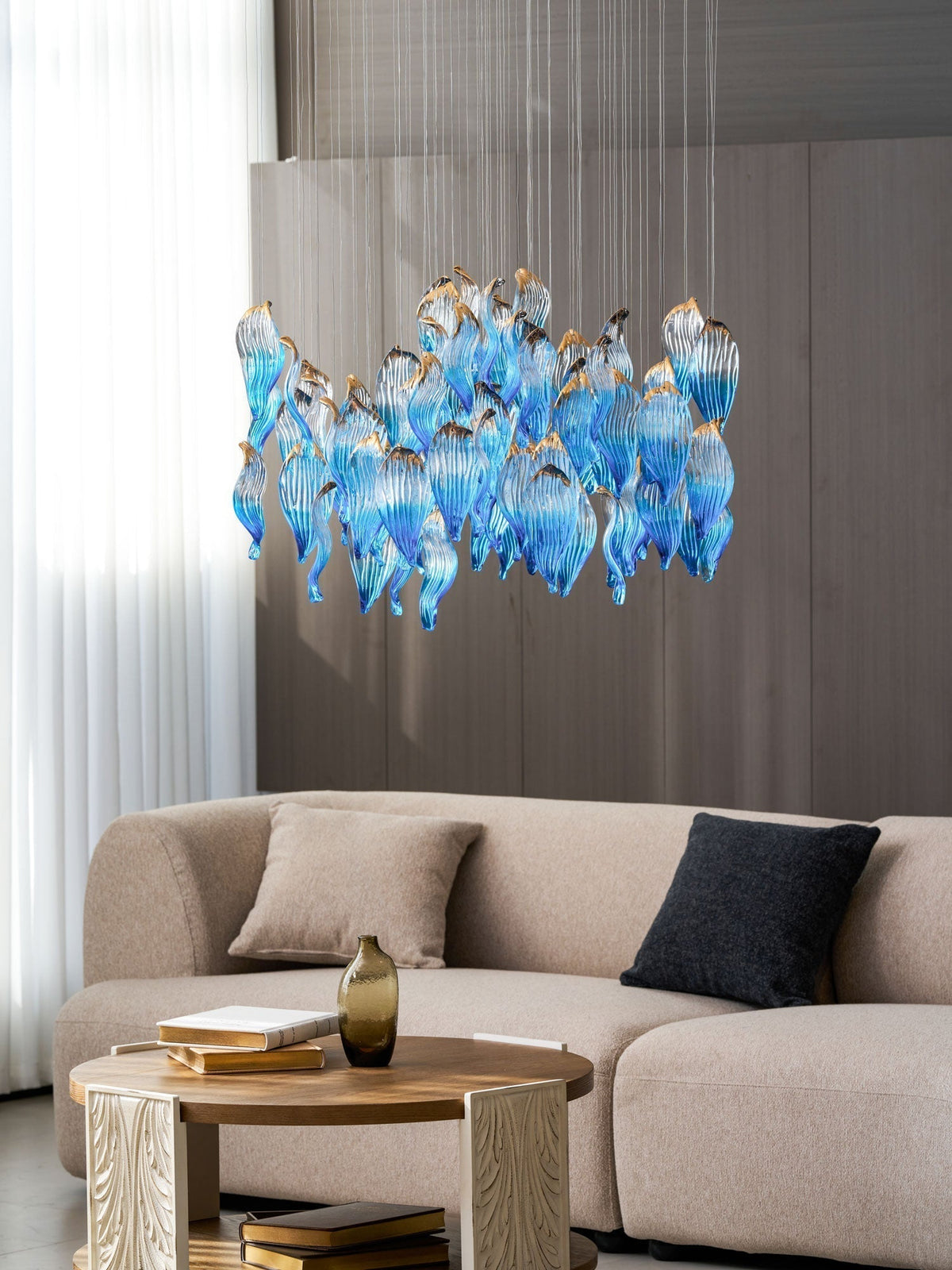 Galaxy Ocean Drift Blown Glass Crystal Spiral Chandelier - view 14