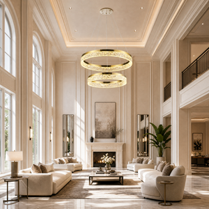 Ocean Star Modern Sculptural Pendant Light, crystal in brushed champagne - view 2