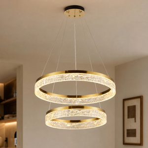 Ocean Star Modern Sculptural Pendant Light, crystal in brushed champagne - view 3