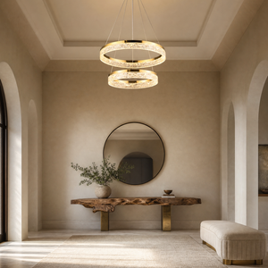 Ocean Star Modern Sculptural Pendant Light, crystal in brushed champagne - view 4