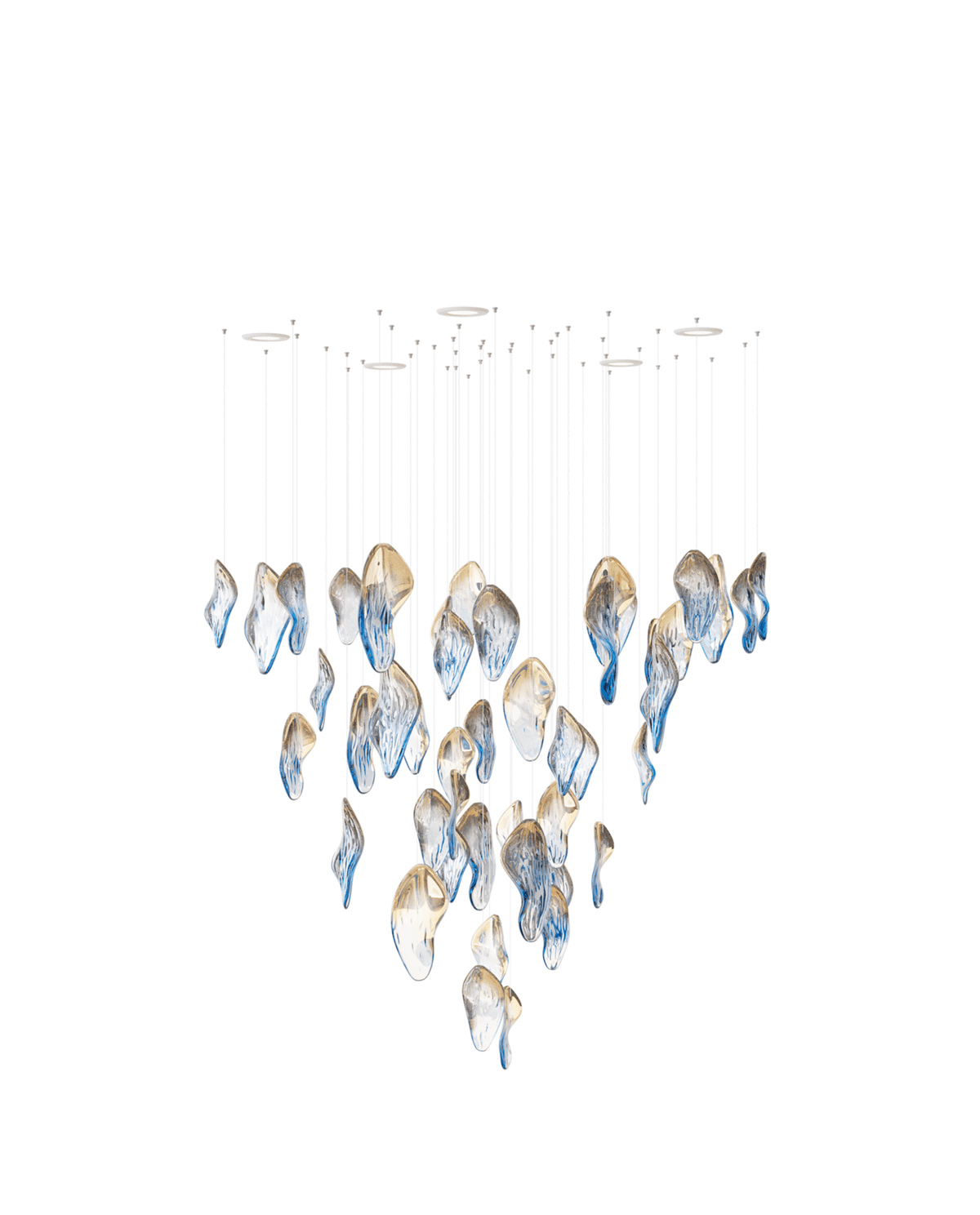 Galaxy Ocean Drift Blown Glass Crystal Spiral Chandelier - view 46