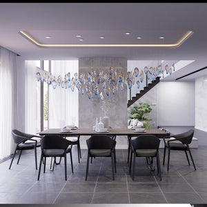 Galaxy Ocean Drift Blown Glass Crystal Spiral Chandelier - view 2