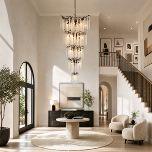 Octagonal Bead Tree Branch Staircase Light Five-Layer - Black 760