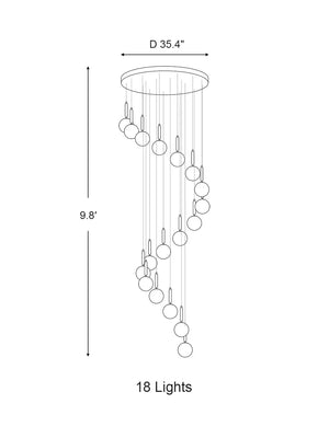 Extra Large Nordic Minimalist Long Pendant Light for Spiral Staircase/High-ceiling Room, chandelier - view 11