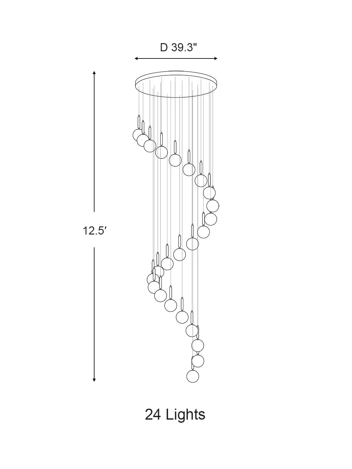 Extra Large Nordic Minimalist Long Pendant Light for Spiral Staircase/High-ceiling Room, chandelier - view 12